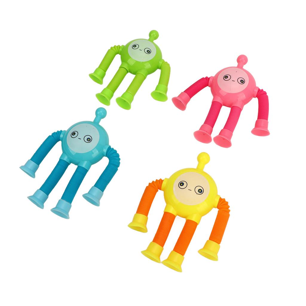 4PCS Juguete Telescópico Cambiante de Forma Juguete de Plástico Color Brillante Peso Ligero Juguete Fidget Tubo para Niños
