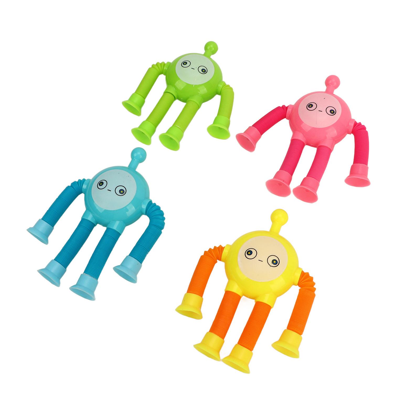 

4шт телескопическая игрушка изменяющая форму игрушка пластиковая яркая цветная легкая игрушка-трубка для детей