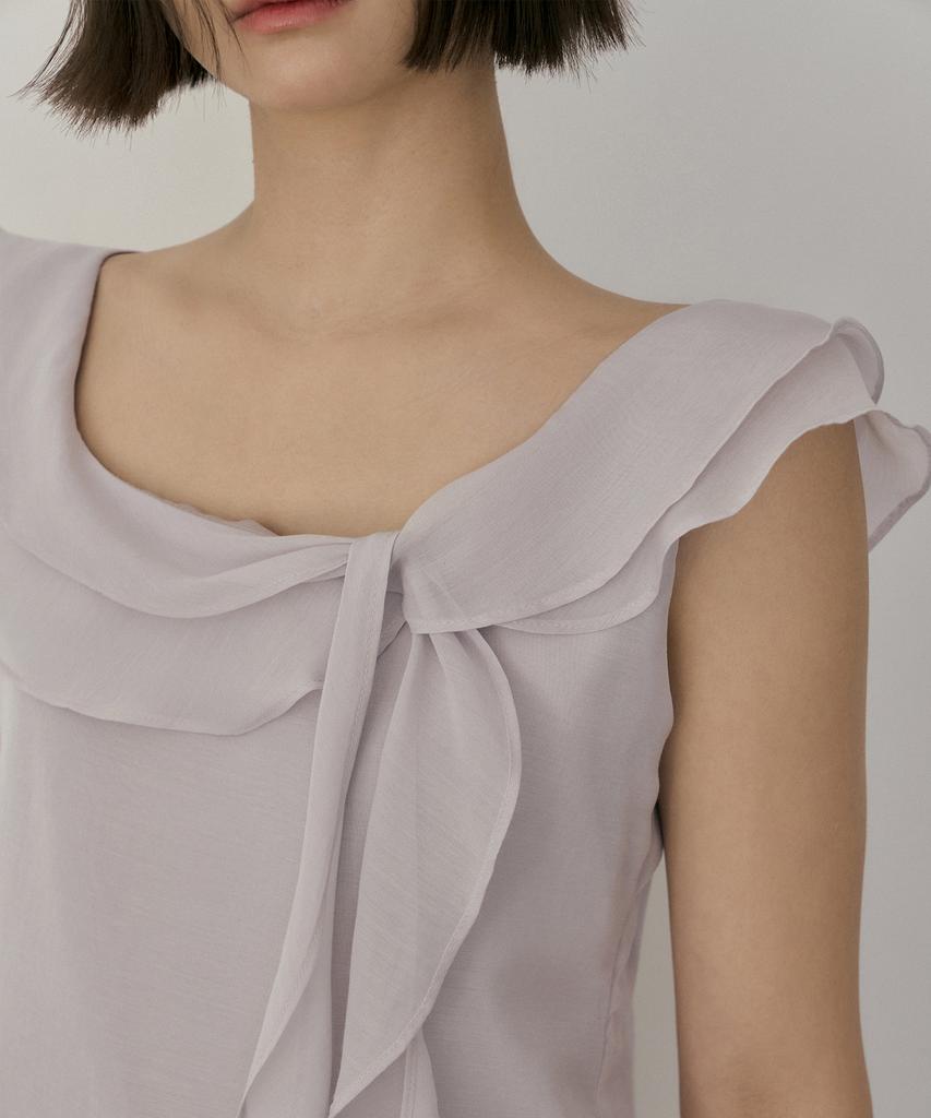 REORG Asp Frill Sleeveless Ash Gray