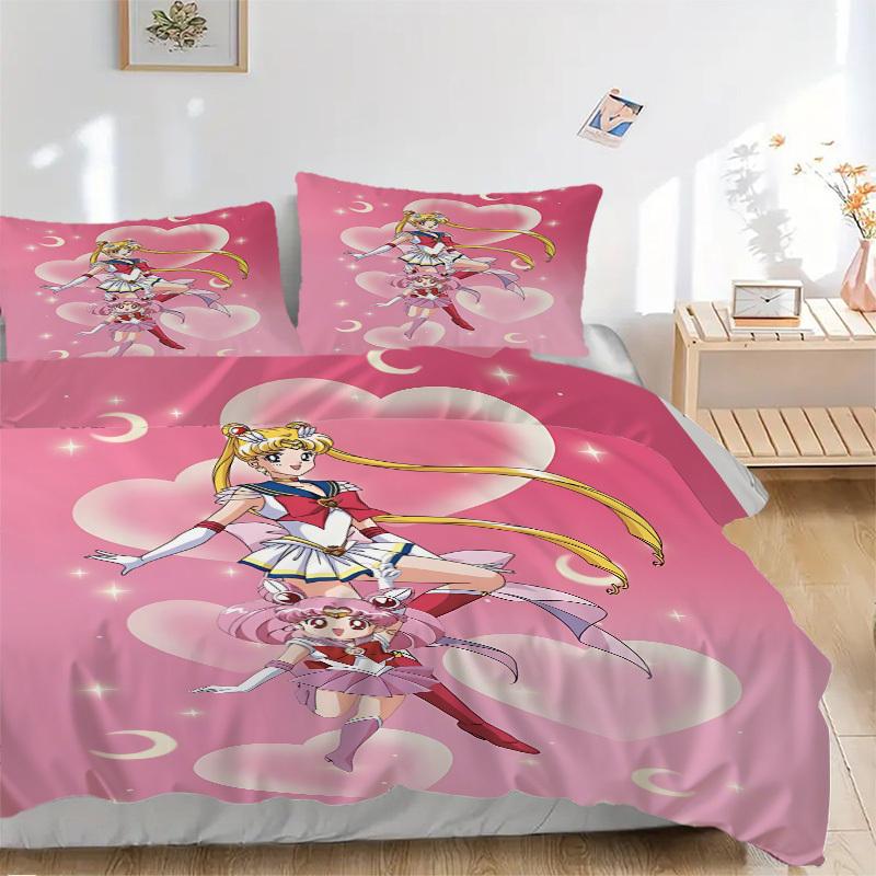 3pcs Sailor Moon Bedding Set. Soft and Comfortable with No Core Included (1x Duvet Cover + 2x Pillow Covers) yy251010174