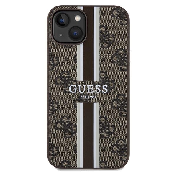 Guess Guhmp15Sp4Rpsw Iphone 15 / 14 / 13 6.1 Brązowy/Brown Hardcase 4G Printed Stripes Magsafe