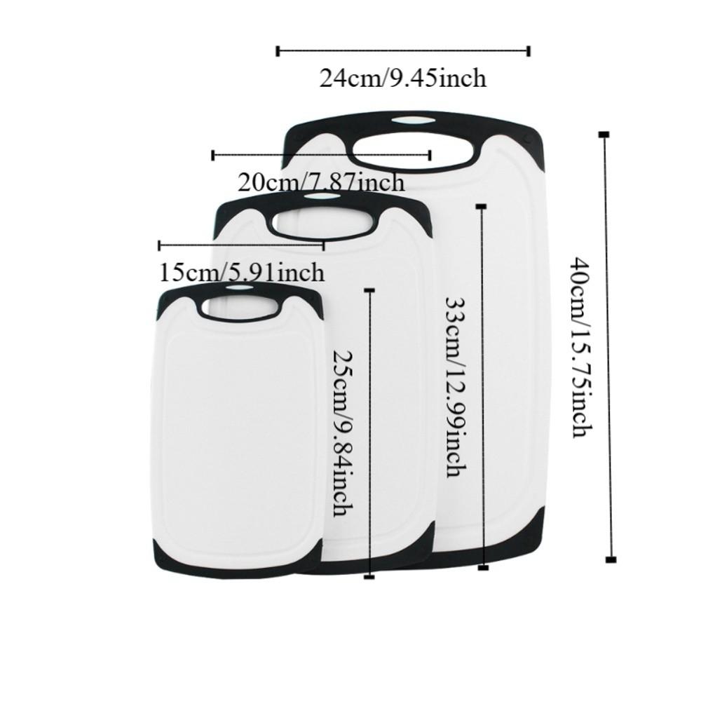 3Pcs Plastic Chopping Board Double-Sided Chopping Block Baby Food Cutting Board Set Vegetable