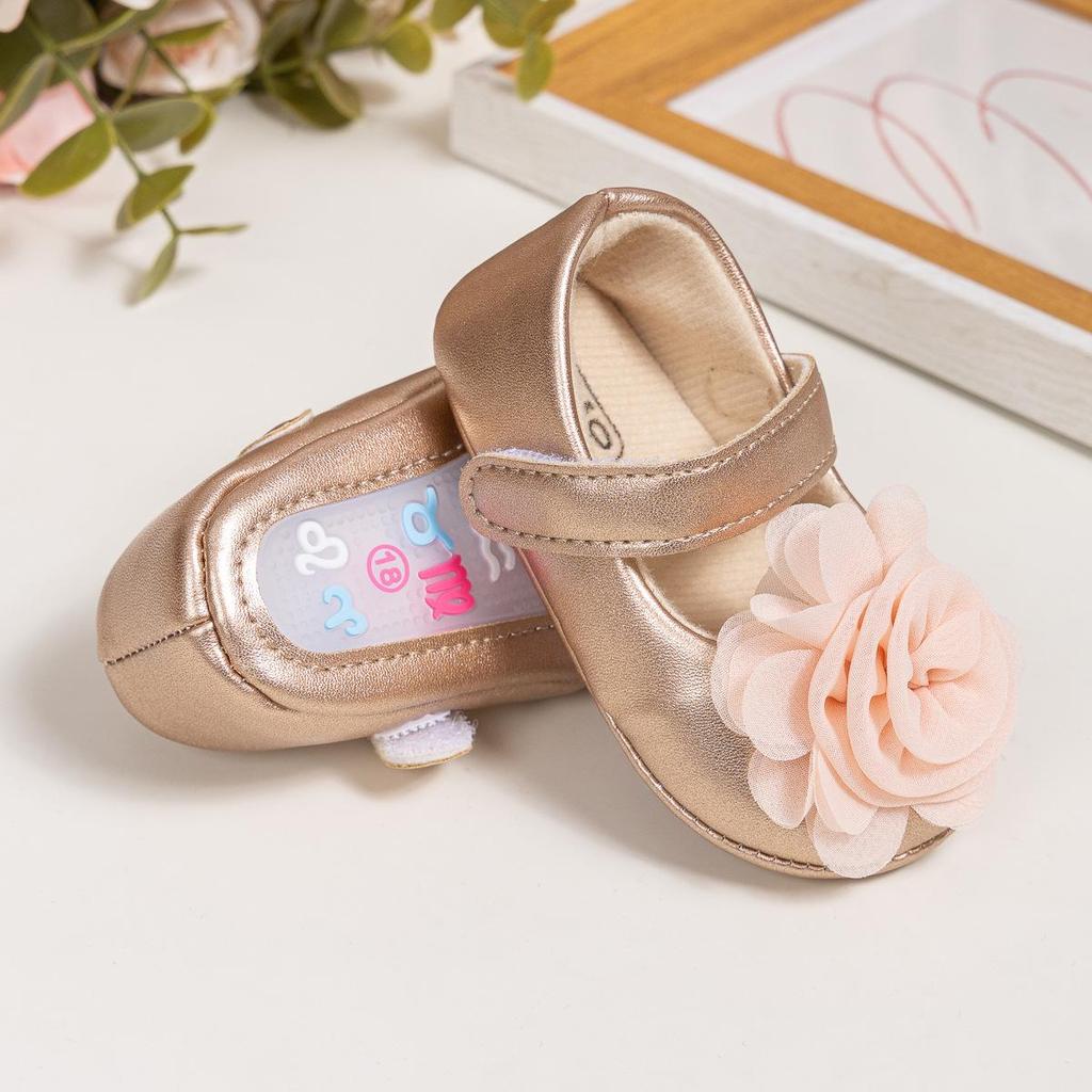 2024 Spring & Autumn Flower Velcro Princess Baby Walker Shoes