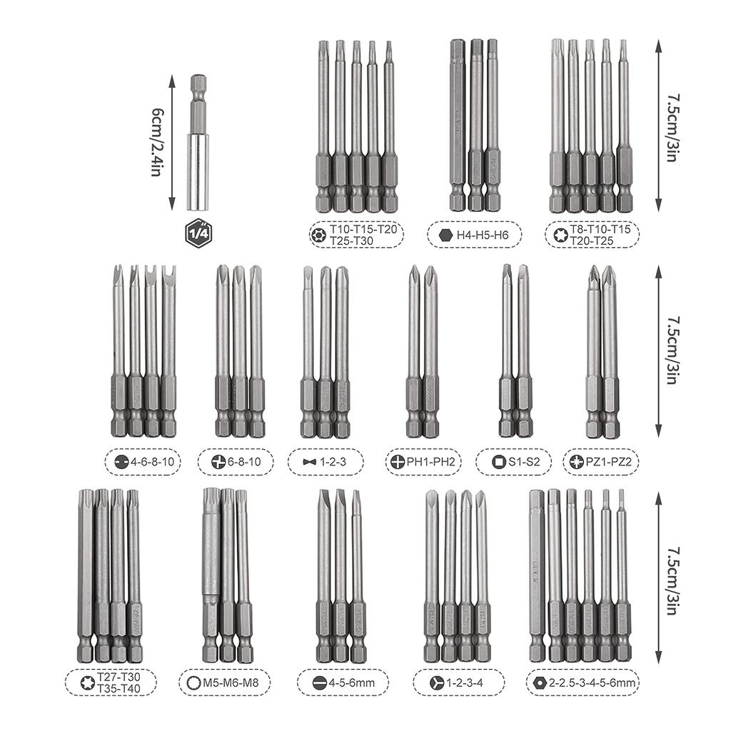 Screwdriver Set 50Pcs Strong Magnetic Repair Tools with Hexagonal Shank Torx Phillips Screwdriver Bits Professional Repair Tools