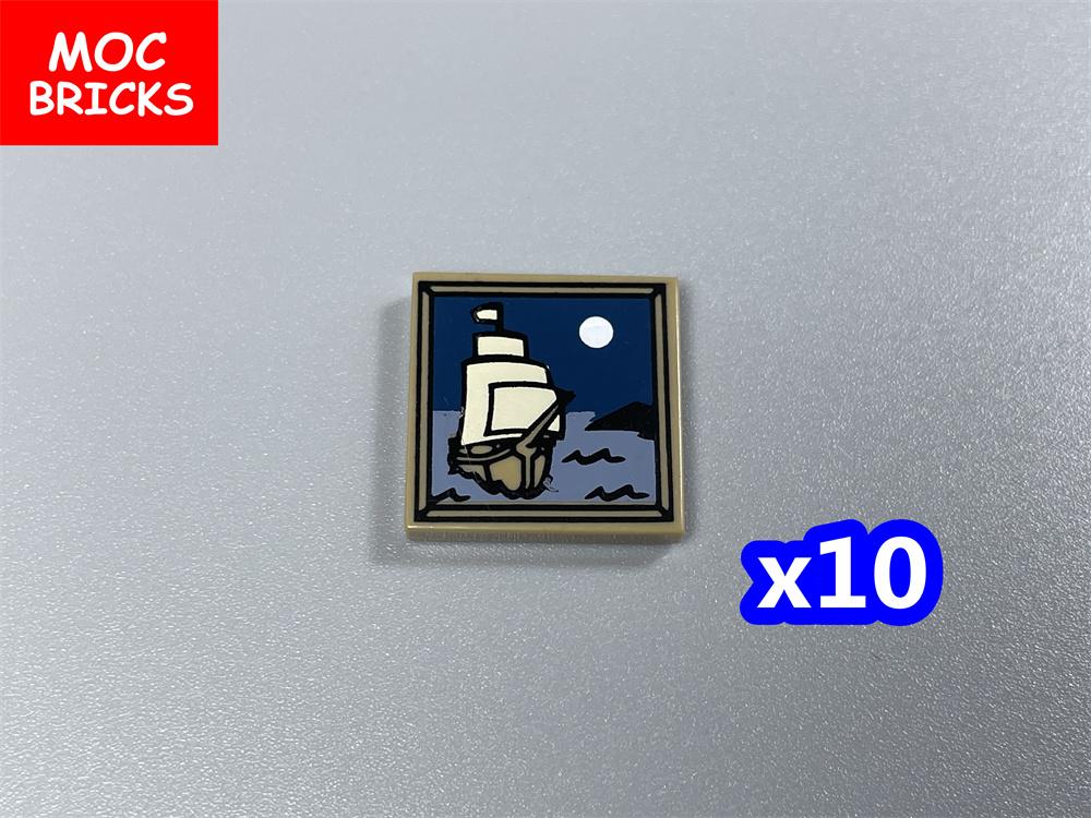 MOC Bricks DIY Printed Tile 1x1 1x2 2x2 2x3 1x4 Solar Panel Gauge Map Compass Assembled Building Block Accessories Kids Toy Gift