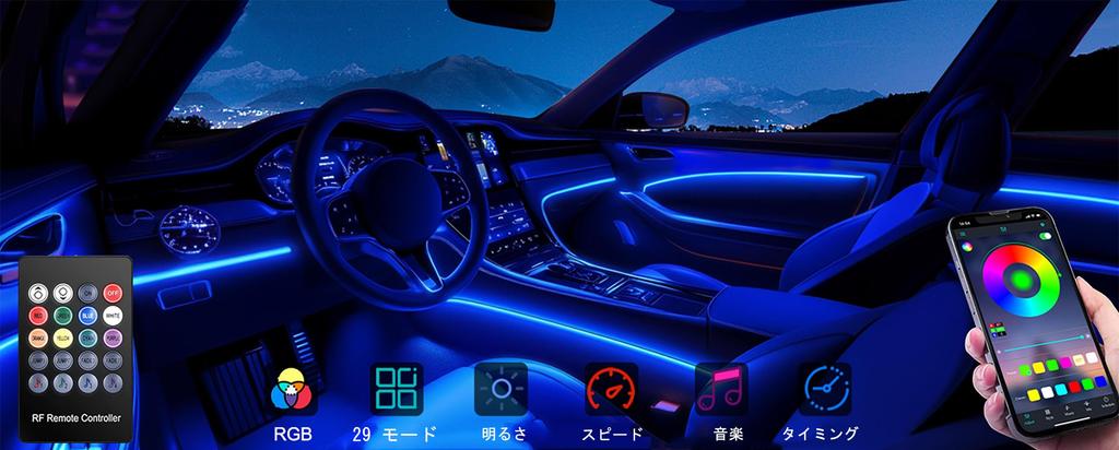 Luz Ambiental 5 en 1 Tira LED para Coche Alta Brillo Atmósfera USB