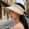 Hairy Beard Empty Top Straw Hat Women's Summer Sun Protection Sun Hat Seaside Vacation Beach Hat Woven Sun Hat Tide