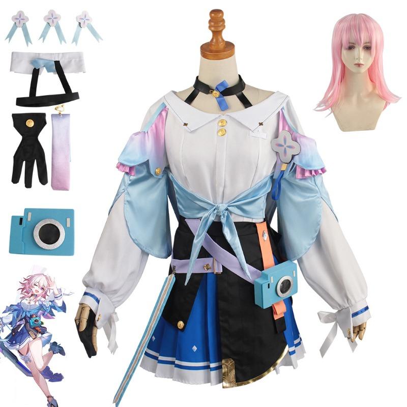 Animation Game Cos Clothing March 7 Same Cosplay Clothing Performance Clothing Women's Skirt