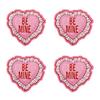 10PCS/lots Valentine's Day Embroidered Patches Pink Love Heart Patch Iron On Patches For Clothing Holiday Decoration Gift DIY
