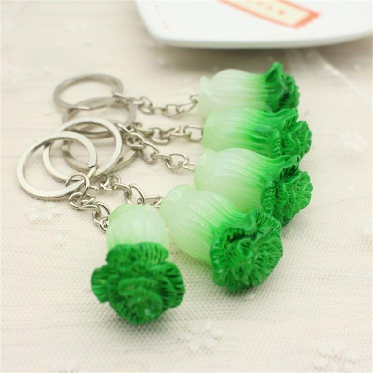 Fashion Chinese Cabbage Keychains Car Keyring for Bag Purse Jewelry Accessory