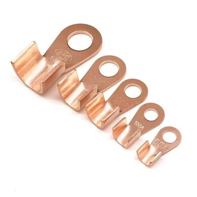 5/10 Stück OT-Typ Drahtnasen-Klemmen Crimp Nicht-Isoliert 1,5-16mm2 Kabelverbinder-Kit OT 10A-400A Bolzenloch Verzinnte Kupferösen