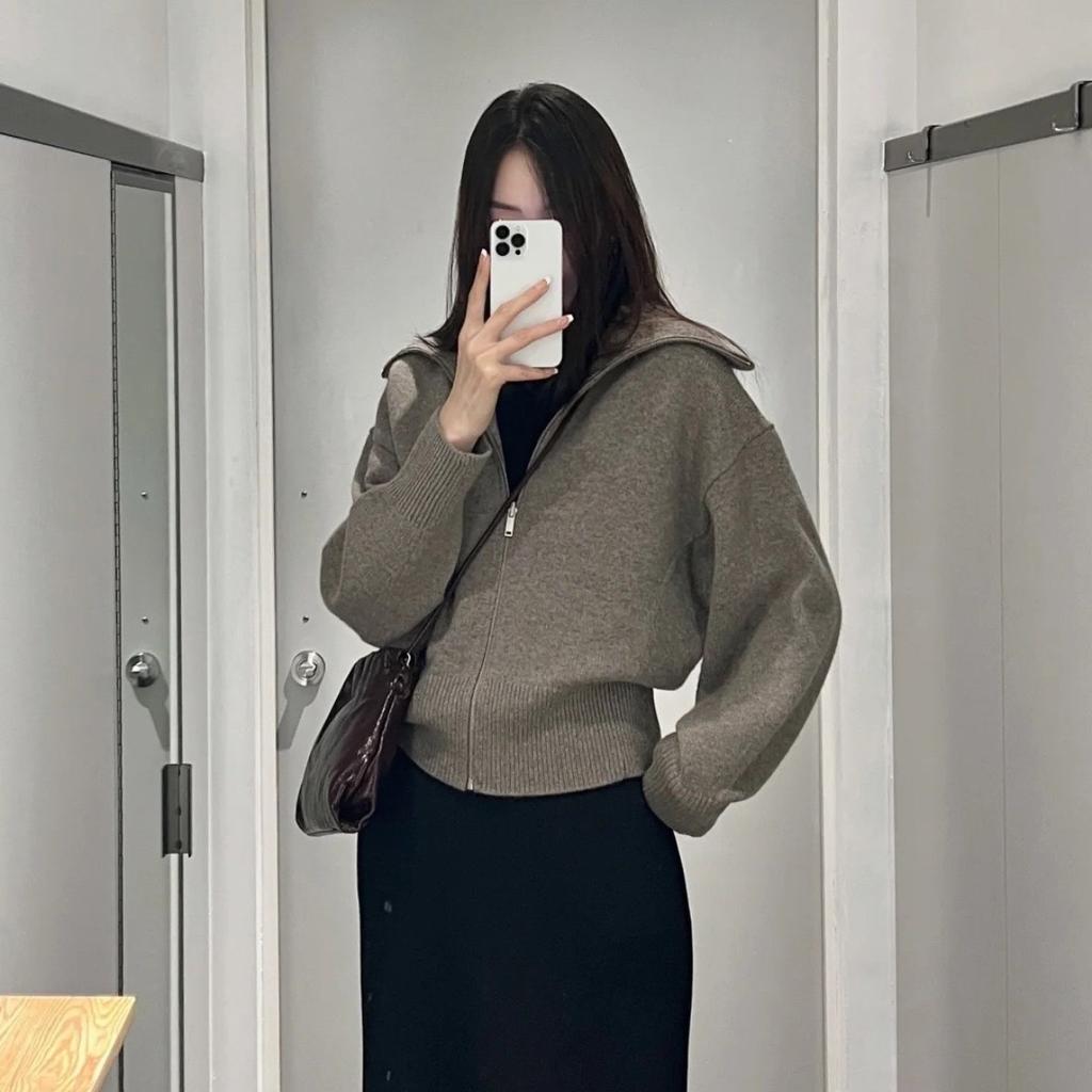 Ethereal Cos Winter New Style of Ladies' Casual Standard Fit Waist-cinching Knitted Pilot Jacket