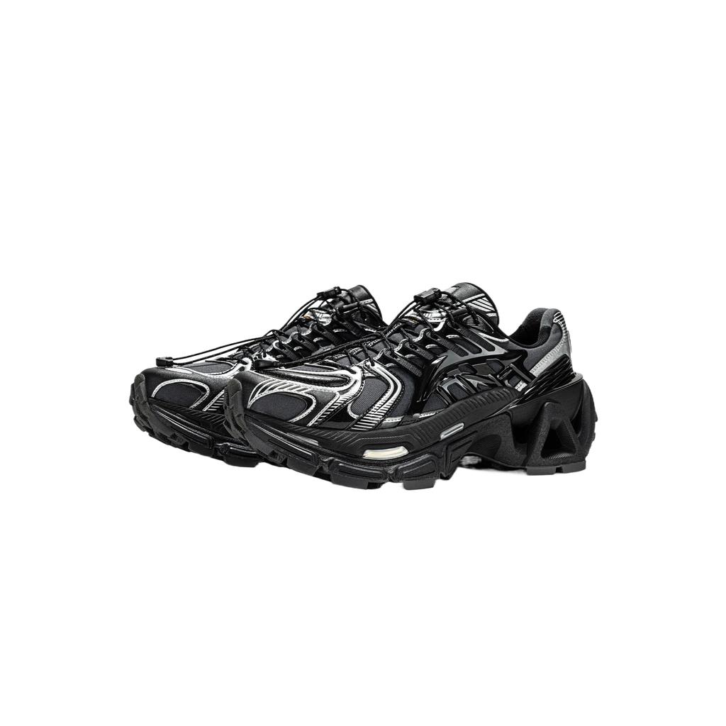 LiNing Lianing Liejun Ass Element Stoff Synthetisches Leder Kordelzug Dicke Sohle Mode Niedrige Schnürschuhe Damen Sneaker AZGW348-8