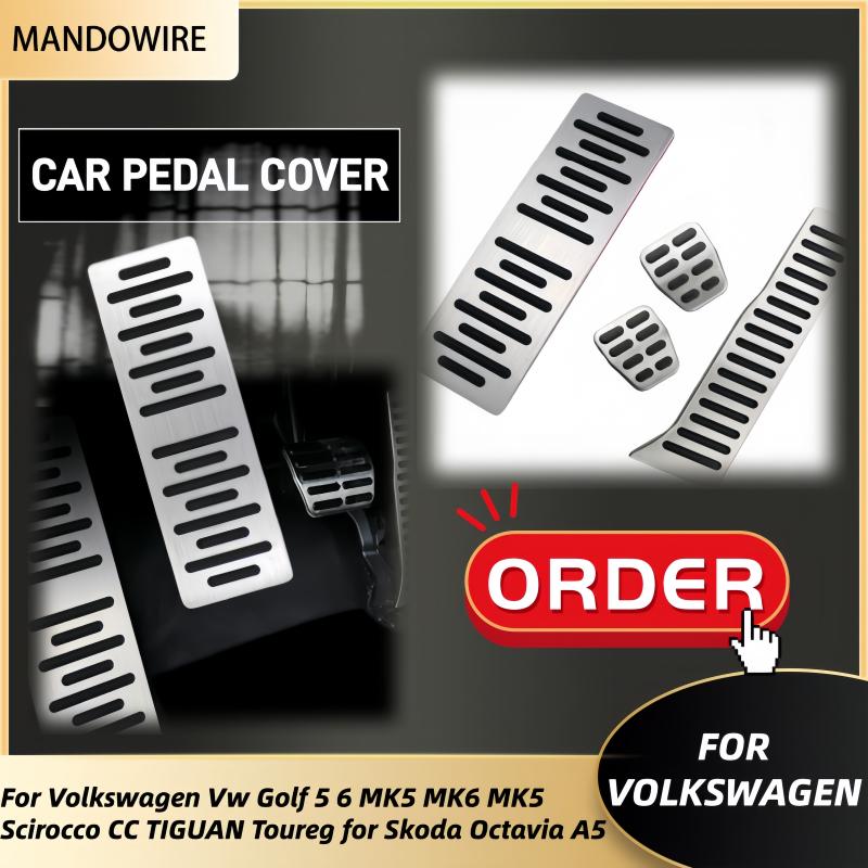 Car Pedals for Volkswagen Vw Golf 5 6 MK5 MK6 MK5 Scirocco CC TIGUAN Toureg for Skoda Octavia A5 Gas Brake Rest Pedal Cover
