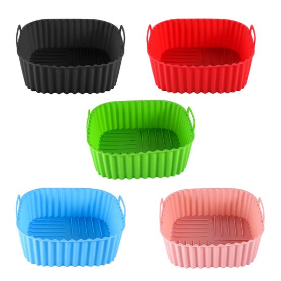 Silicone Air Fryer Liner Non-Stick Mat Baskets Heat Resistant for 4-7QT Food Grade Reusable Square Baking