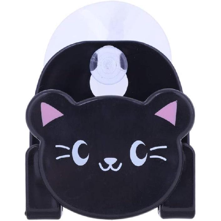 Küchenschwammhalter, 2 Stück Niedliche Katzenform Wasserhahn-Schwammhalter Ohne Bohren Saugnapf Organizer Korb für Schwämme Seifen Bürsten