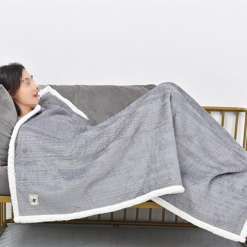 G5Z Lammwolle Warme Schal-Decke für Wohnheim, Büro oder Nickerchen - Verdickt für Herbst/Winter