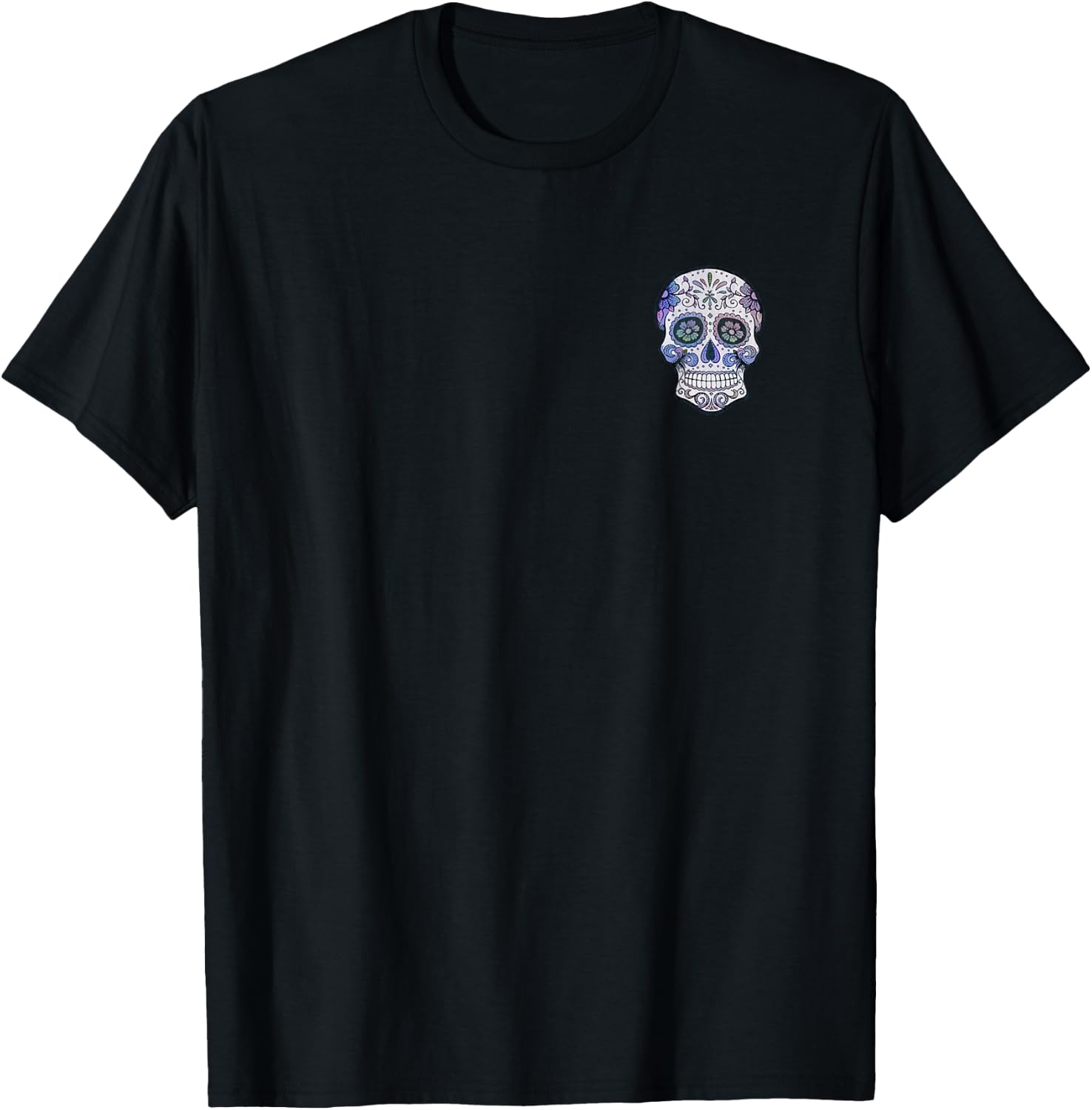 Sugar Skull Pocket Design for Halloween T-Shirt L