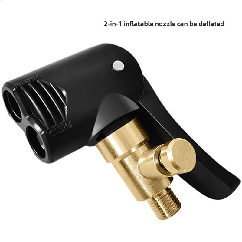 2-In-1 Bicycle Pump Nozzle Hose Adapter Inflatable Pump Motorbike Air Chuck Inflator Valve Connector Adapter Auto Accessories