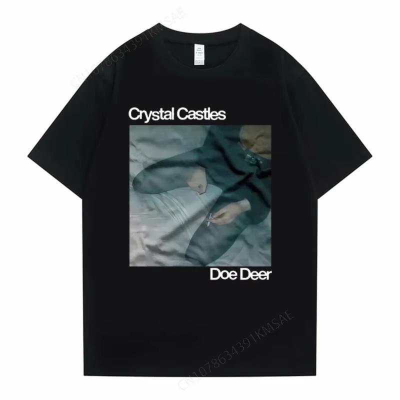 Crystal Castles Doe Deer Graphic Print T Shirts Unisexs Hip Hop Casual Vintage T Shirt Unisex Unisex Gothic Rock Oversized Tees Unisex S