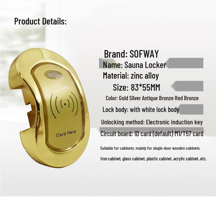 Smart Electronic Lock for Sauna, Bathroom, Drawer, Cabinet, Wardrobe, and Cupboard
