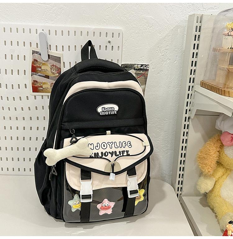 School Bag 2025 New Small Fresh High Value Simple Cute Versatile Large Capacity School Bag Casual Sweet Make-up Bag