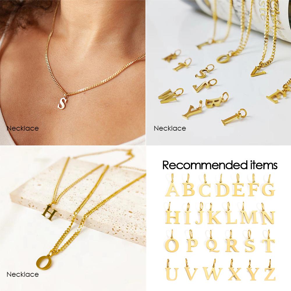 EMANCO Initial Alphabet Pendant Stainless Steel Charms for Making Necklace Minimalism Accessories Women's Jewelry Wholesale
