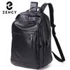 Zency Soft Cowhide Leather Backpack Large Capacity Female Knapsack Fashion School Bag Anti-theft Waterproof Bags for Men Women