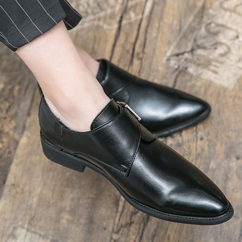 Fashion Man Suit Slip-on Buckle Business Dress Italian Formal Leather Footwear Male Casual Flats Mens Wedding Party Oxford Shoes