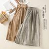 2025 Summer New High-waisted Thin Cotton and Linen Shorts Women's Thin Retro Versatile Loose Tie-dye Wide-leg Five-point Pants