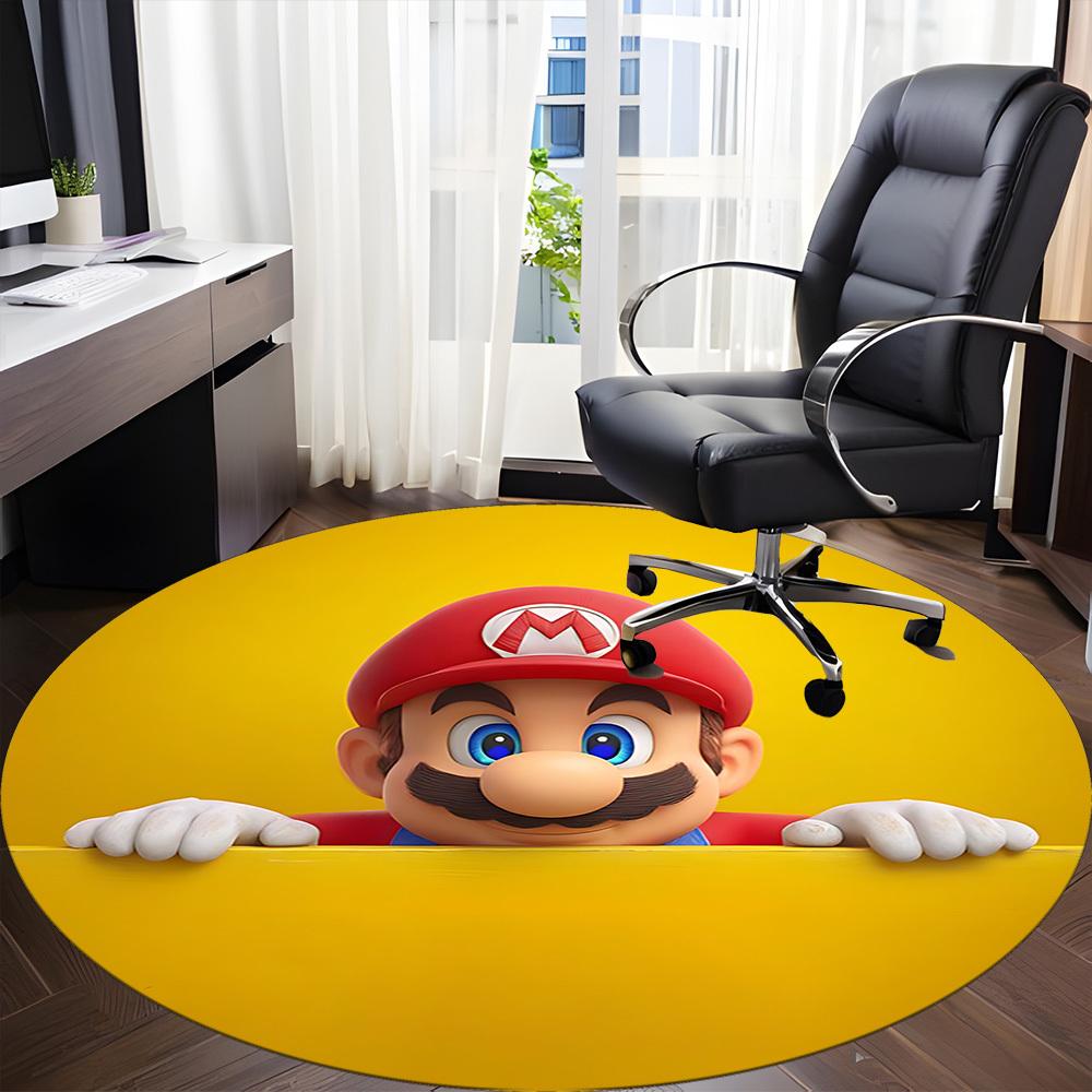 M-Mario Bros Office Round Area Rug, Indoor Mat Suitable For Office, Under Office Chairs Bedroom Living Room Home Decor, DT1212008