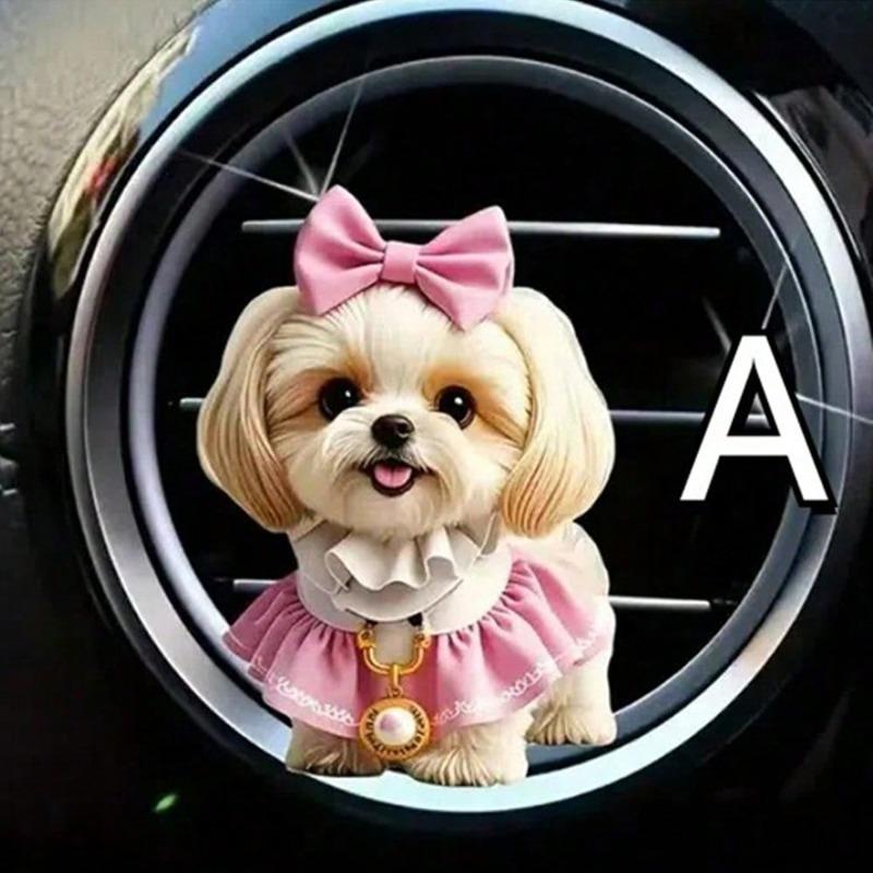 

1 шт./Набор Милая собака/Мультяшные животные Акриловый зажим для украшения автомобиля, Очаровательный терапевтический мультяшный декор для интерьера автомобиля, приборной панели, вентиляционного отверстия кондиционера A