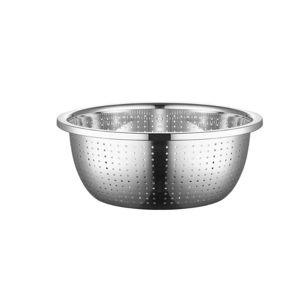 Multiple Drainage Holes Stainless Steel Drain Basket Widened Edge Drain Basin  Fruits