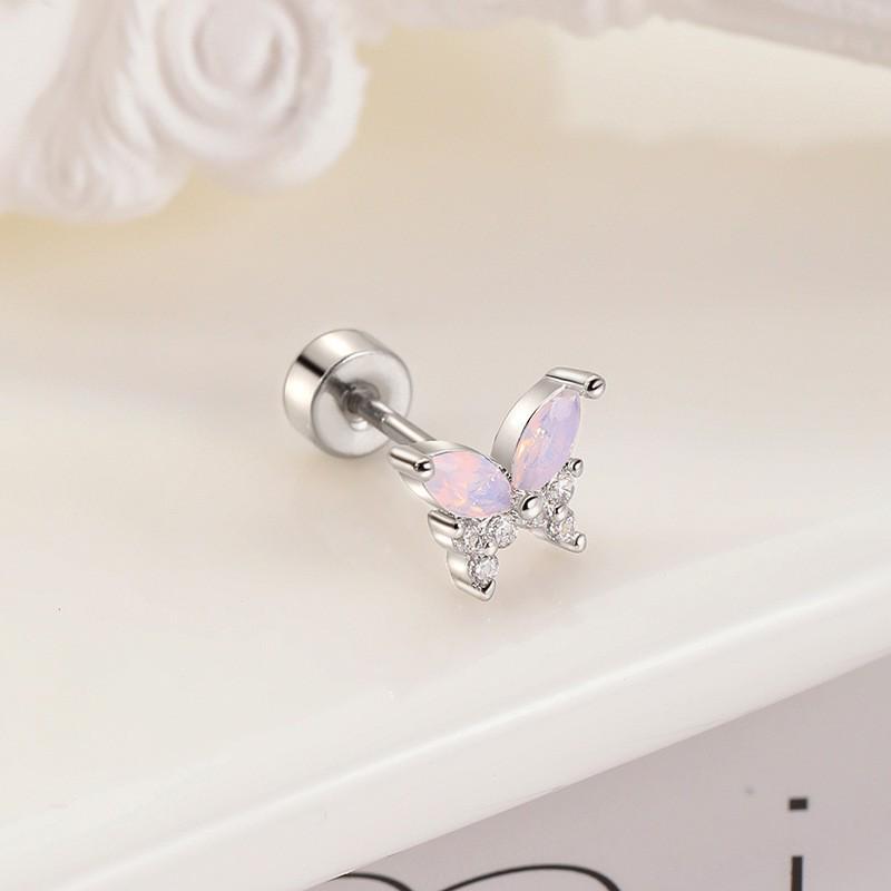 2026 Trendy Butterfly Cubic Zirconia Titanium Tragus Earring for Women
