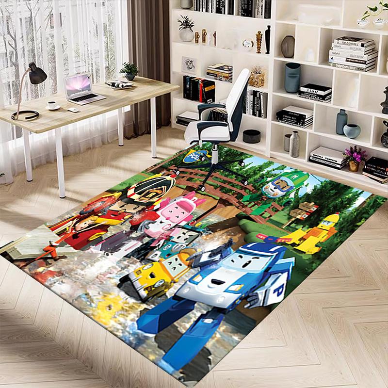 Robotic Heroes Adventure Carpet For Playroom Bedroom Living Room Sofa Home Decorkids Game Area Rug Nonslip Floor Mat