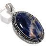 Natural Sodalite Gemstone Handmade 925 Sterling Silver Gift Pendant 2.48" p6V07