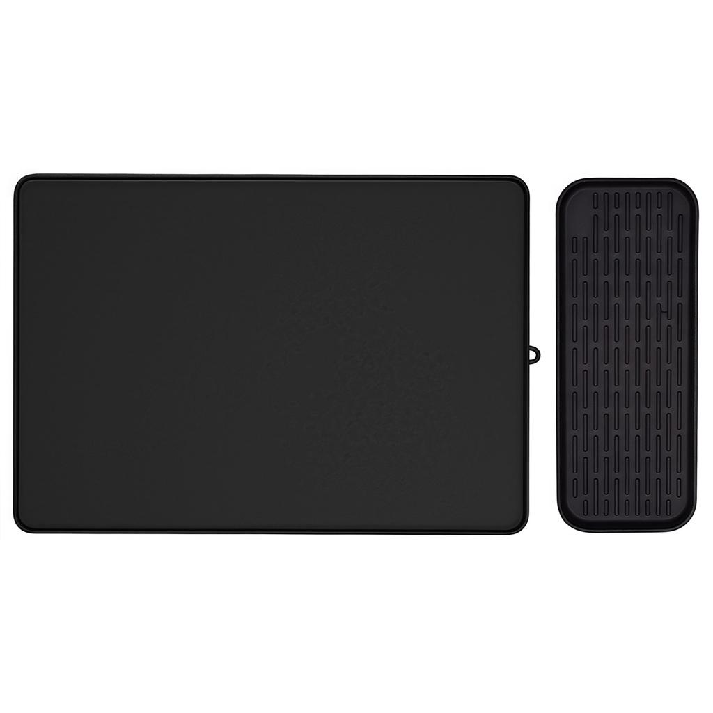 Stylish Silicone Dish Drying Mat for Coffee Machines Protects Surfaces While Being Easy To Clean and Store Away