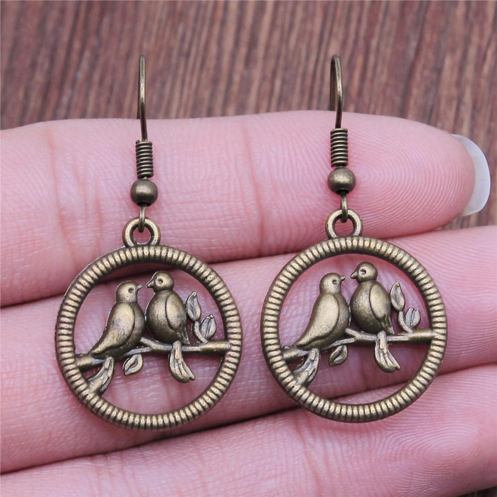 Ohrhänger Vogel Phönix Vintage Schmuckzubehör Ohrringgröße 18x19mm QE005