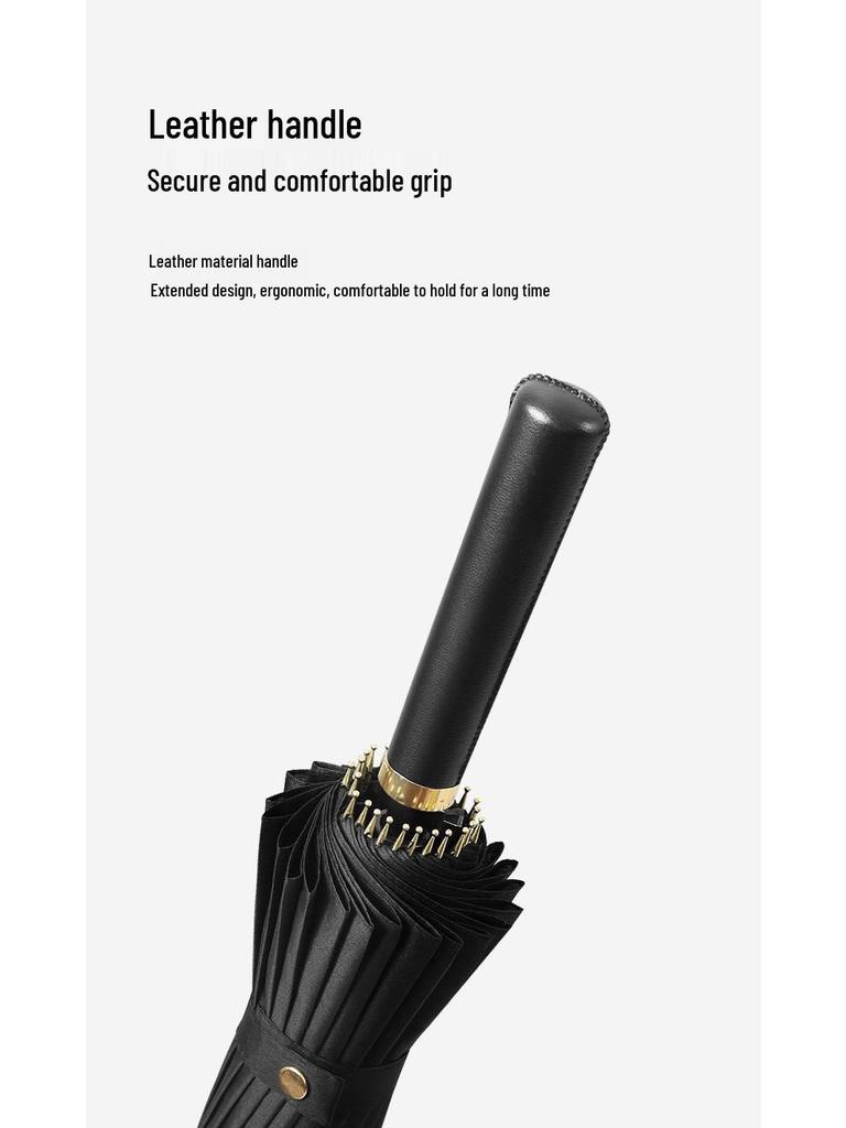 Windproof Double Canopy Umbrella with 24 Ribs and Long Handle