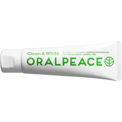 

ORALPEACE Clean & White, a fluoride-free, chemical-free organic toothpaste gel containing both Neonisin-e and Hydroxyapatite. No abrasives or foaming