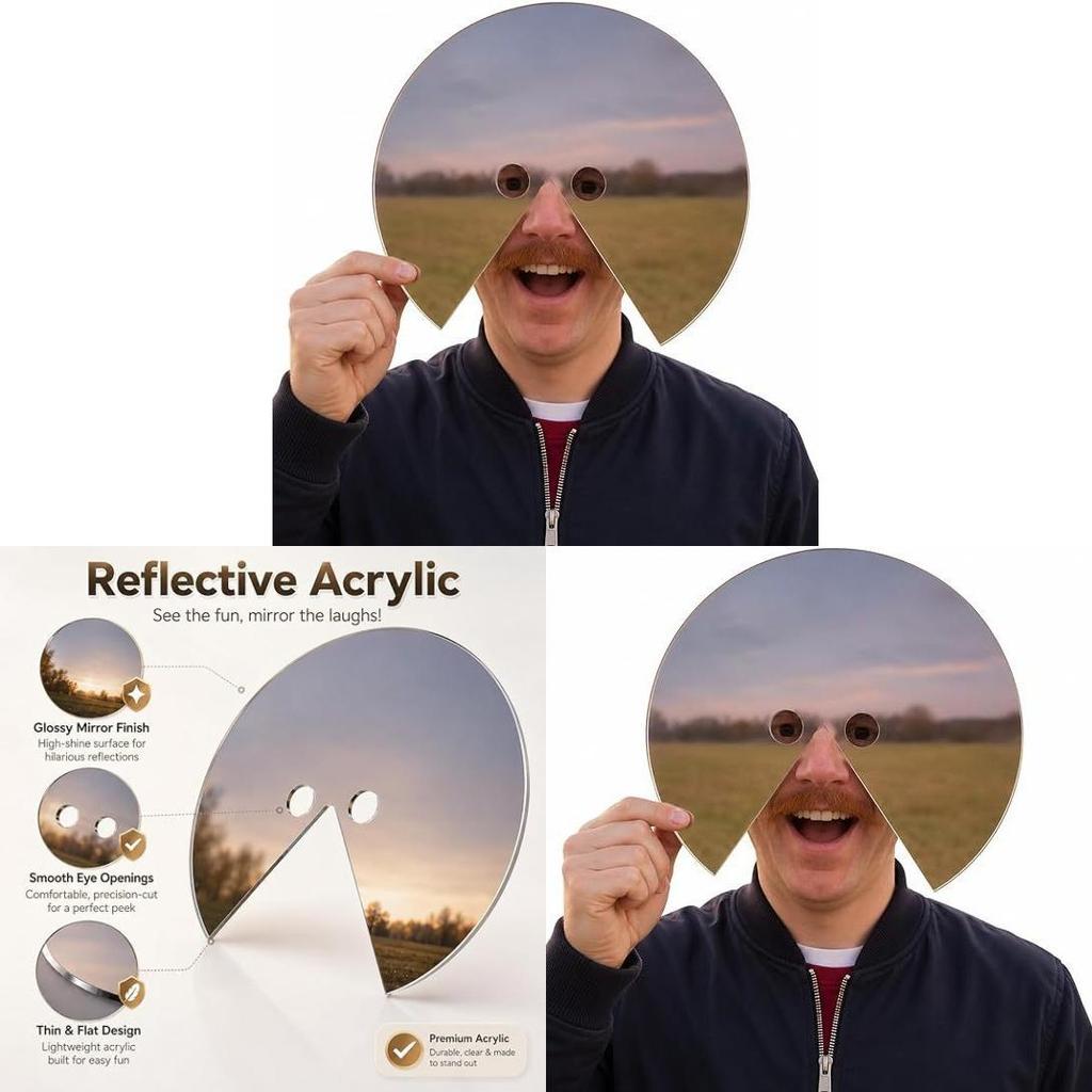 Modern Art Acrylic Mirror Face Mask For Photography And Party Decor