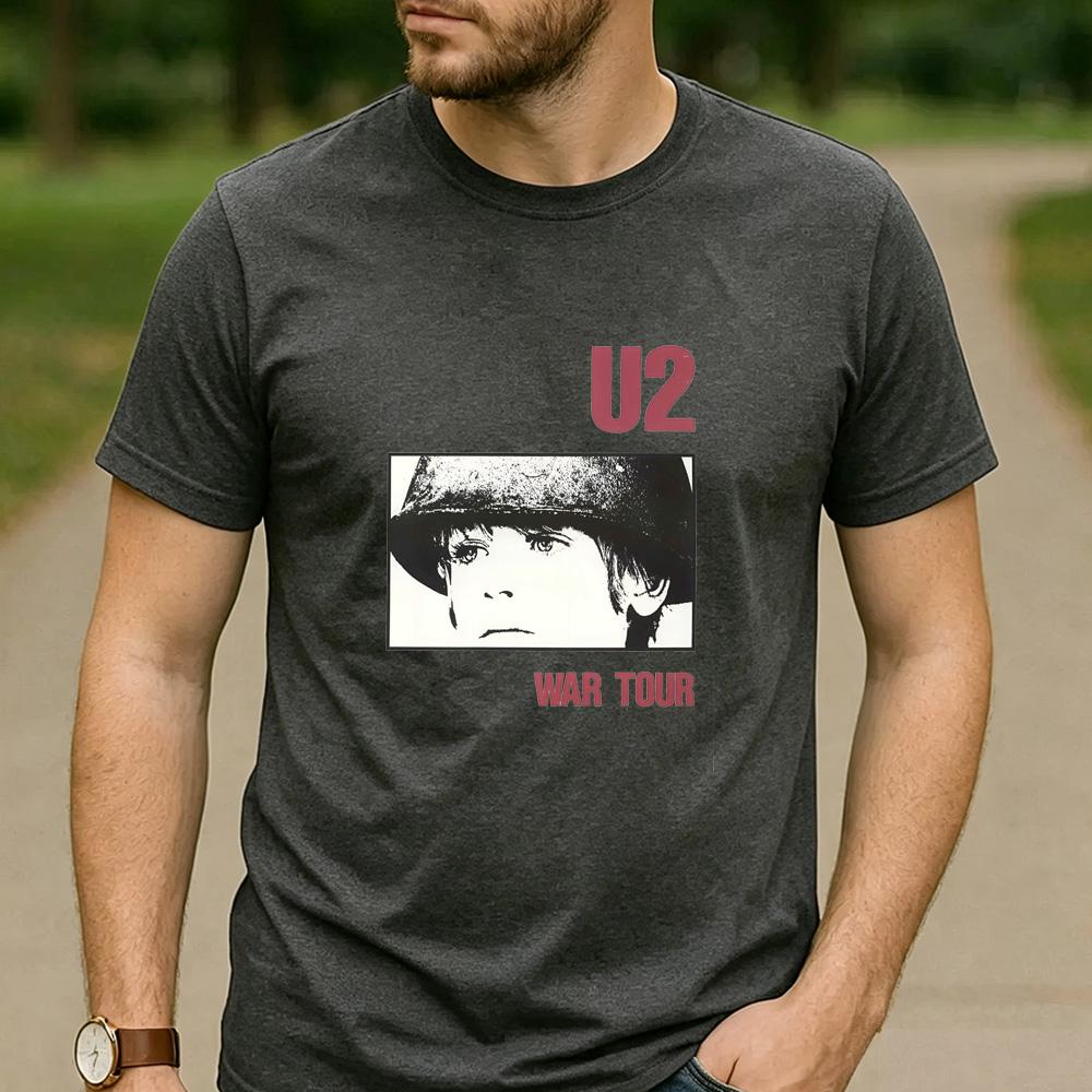 Vintage U2 War Tour Graphic T Shirt Unisex Cotton Short Sleeve Rock Band Music Fans Casual Tee Holiday Present