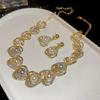 Acrylic Oval Diamond Ring Bracelet Earrings Necklace Accessories Women's Clavicle Chain Versatile Necklace