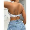 Women's White Lace Strapless Bra with Women's White Lace Strapless Bra with Transparent Straps Push Up Convertible SexyPush Up Convertible Bralette