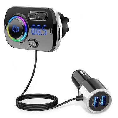 Pfumisa FM Transmitter, Bluetooth for Cars, Bluetooth 5.0 + EDR, Cigarette Lighter Socket, USB,
