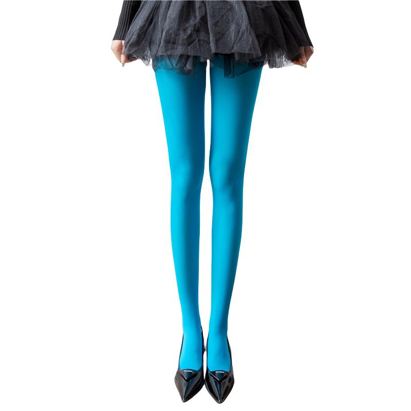 New Spring Women's 80D Denier Velvet Opaque Tights Ladies Colorful Tights Stretch Pantyhose Dressing Dopamine Colors