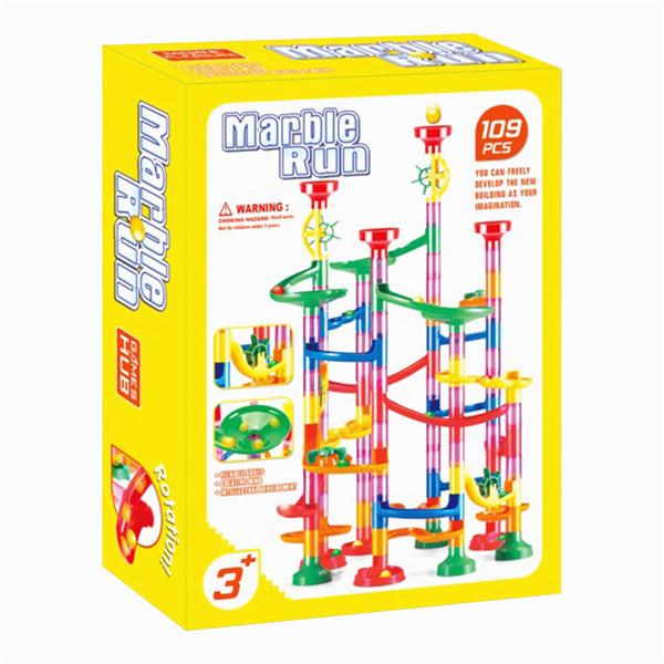 

105/109 шт. DIY мраморный конструктор гоночная трасса строительные блоки детский лабиринт шарик катящийся игрушки Рождество 109pcs