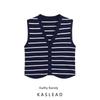 Kaslead New Arrival Women's Clothing Fashion Style Stylish Simple and Versatile Casual Stripes Vest Jacket 3519032