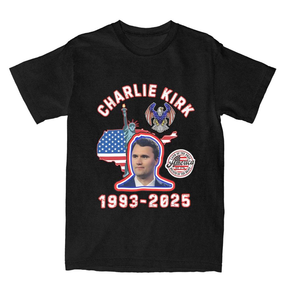 Rest In Peace Charlie Kirk Tshirt Men Cotton Tops Print Legends Never Die O-neck Short Sleeve