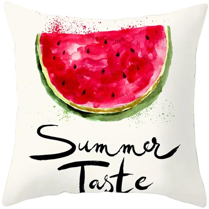 Tropical Style Fruit Cactus Printed Pillow Case Home Decor for Sofa Office Polyester Throw Pillow Cover Decorative Cushion Cover